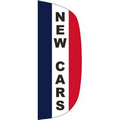 "NEW CARS" 3' x 8' Stationary Message Flutter Flag